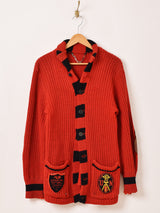 50's Shawl Collar Lettered Cardigan