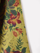 後染め 花柄 レースカラー 長袖ワンピース