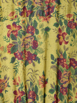 後染め 花柄 レースカラー 長袖ワンピース