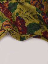 後染め 花柄 レースカラー 長袖ワンピース