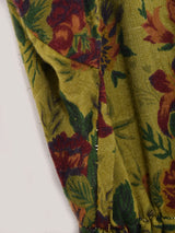 後染め 花柄 レースカラー 長袖ワンピース