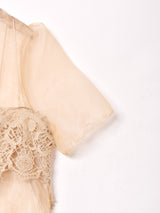 【2色展開】Meridian シアー ドッキングキャミソール付き 半袖トップス