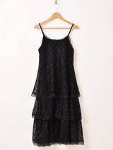 【5色展開】Meridian チェック柄 ラッフル キャミソールワンピース