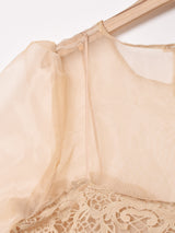 【2色展開】Meridian シアー ドッキングキャミソール付き 半袖トップス