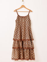 【5色展開】Meridian チェック柄 ラッフル キャミソールワンピース