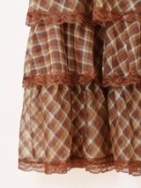 【5色展開】Meridian チェック柄 ラッフル キャミソールワンピース