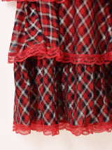 【5色展開】Meridian チェック柄 ラッフル キャミソールワンピース