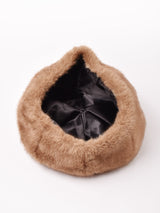 【2色展開】フェイクファー ベレー帽