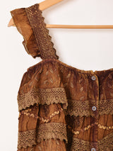 【3色展開】Emerald Motel エスニック レーヨン 刺繍 フリル キャミソール