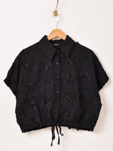 【2色展開】Meridian フラワー刺繍 半袖シャツ