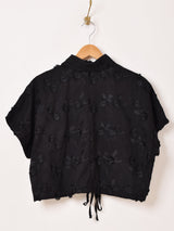 【2色展開】Meridian フラワー刺繍 半袖シャツ