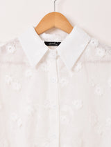 【2色展開】Meridian フラワー刺繍 半袖シャツ