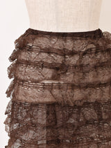 【3色展開】Meridian レースフリル エプロンスカート