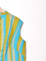 スタンドカラー ストライプ ベスト