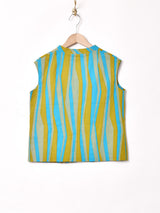 スタンドカラー ストライプ ベスト