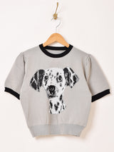 Meridian ダルメシアン パイピング 半袖セーター