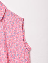 花柄 スリーブレスシャツ