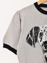 Meridian ダルメシアン パイピング 半袖セーター