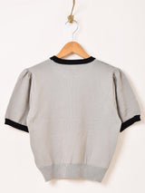 Meridian ダルメシアン パイピング 半袖セーター