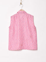 花柄 スリーブレスシャツ