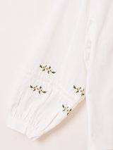 Meridian レースカラー 刺繍 長袖ブラウス