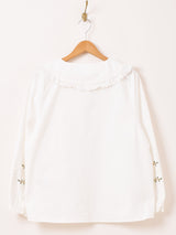 Meridian レースカラー 刺繍 長袖ブラウス