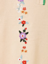 【2色展開】Meridian フラワー刺繍 半袖 ポロセーター
