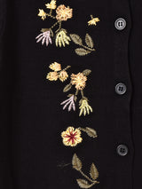 【2色展開】Meridian フラワー刺繍 半袖 カーディガン