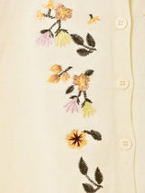 【2色展開】Meridian フラワー刺繍 半袖 カーディガン