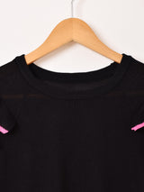 【2色展開】Meridian カラフル フリルスリーブ 半袖セーター