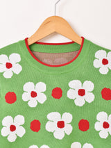 【2色展開】Meridian 花柄 半袖セーター