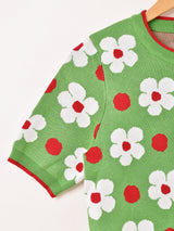 【2色展開】Meridian 花柄 半袖セーター