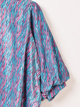 【4色展開】Emerald Motel 総柄 バルーンスリーブ ベロア ブラウス