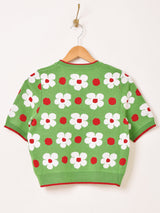 【2色展開】Meridian 花柄 半袖セーター