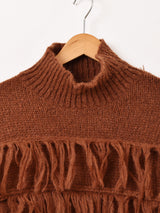 【4色展開】Meridian フリンジ ハイネックセーター