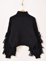 【4色展開】Meridian フリンジ ハイネックセーター