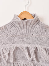 【4色展開】Meridian フリンジ ハイネックセーター