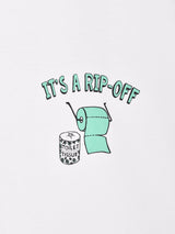 【2色展開】プリントTシャツ「IT'S A RIP-OFF」