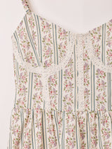 【2色展開】Meridian 花柄 レース キャミソールワンピース