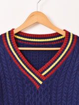 【2色展開】Meridian ラインデザイン ケーブル編みセーター