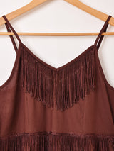 【2色展開】Emerald Motel フリンジ キャミソールワンピース