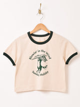 クロップド リンガーTシャツ「Sunday Holiday」