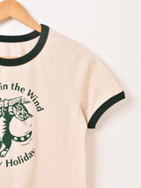 クロップド リンガーTシャツ「Sunday Holiday」
