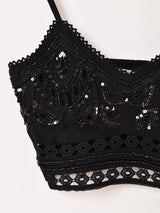 【2色展開】Emerald Motel ビーズ刺繍 ビスチェ