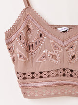 【2色展開】Emerald Motel ビーズ刺繍 ビスチェ