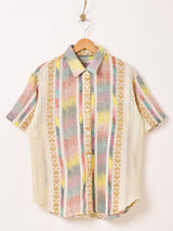 Emerald Motel カラフル 織柄 半袖シャツ