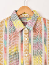 Emerald Motel カラフル 織柄 半袖シャツ