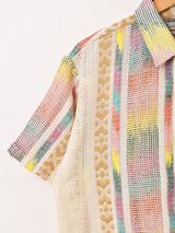 Emerald Motel カラフル 織柄 半袖シャツ