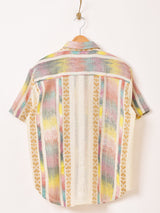 Emerald Motel カラフル 織柄 半袖シャツ
