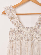 【3色展開】Meridian 花柄 シフォン×チュール キャミソールワンピース